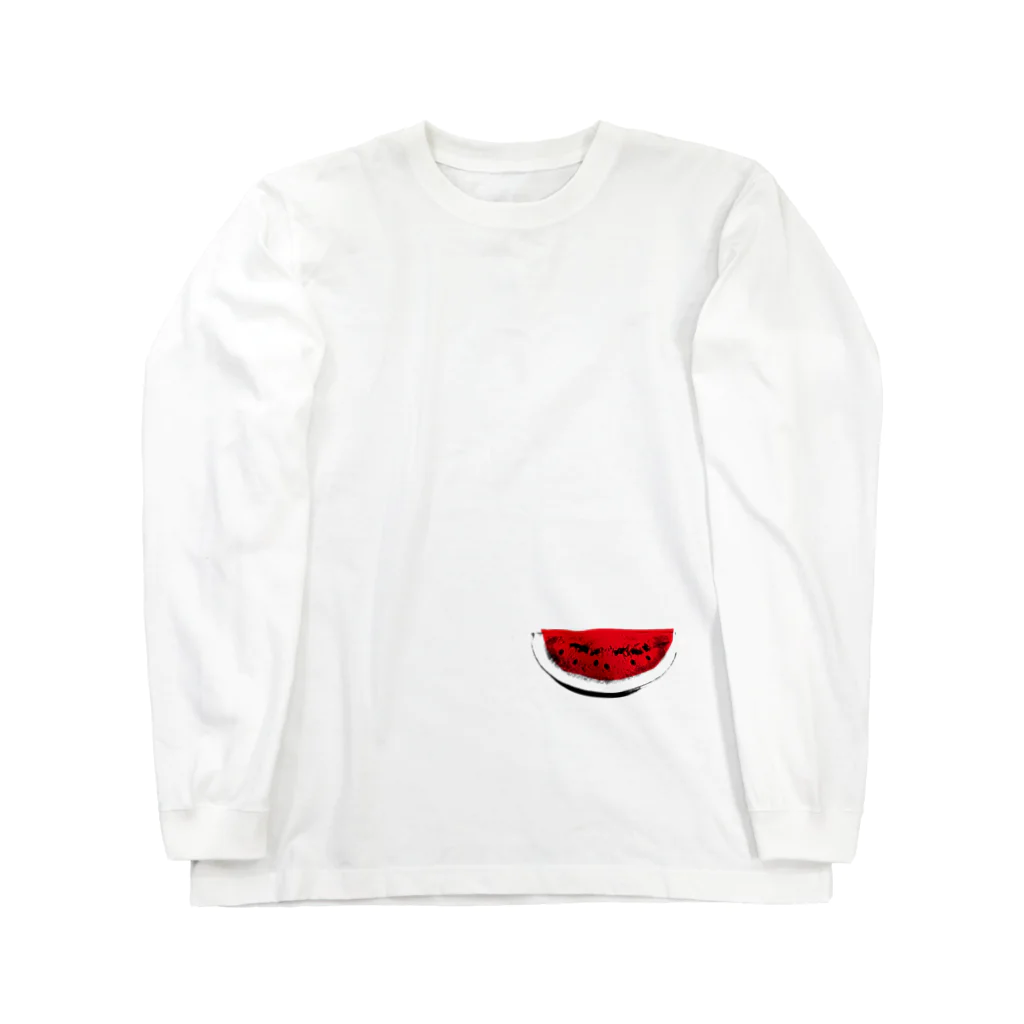 ヨープキャンが気になったのすいか -watermelon- 切 Long Sleeve T-Shirt