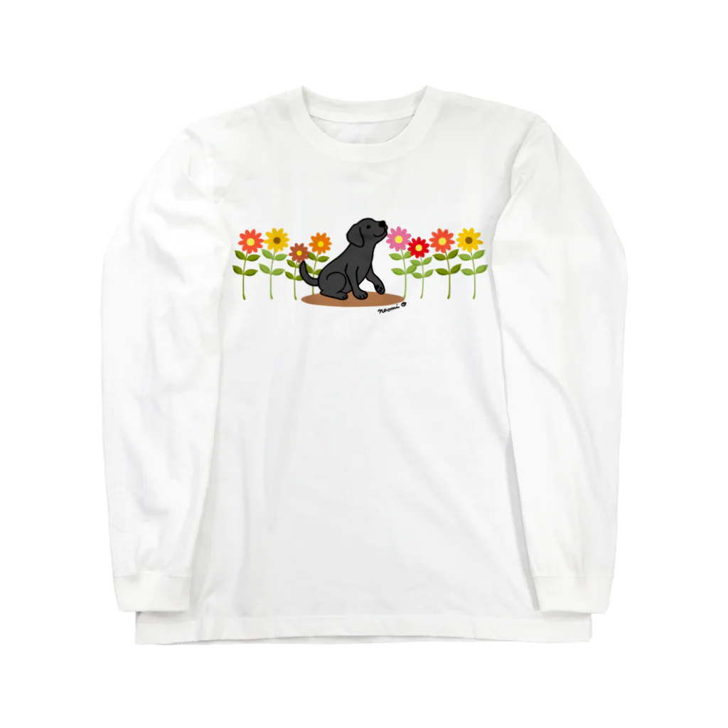 ハッピー・ラブラドールズのブラックラブラドールとデイジー Long Sleeve T-Shirt