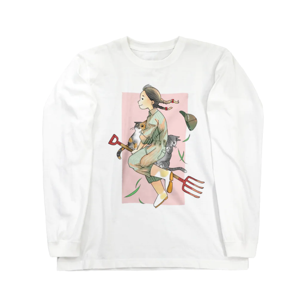 poniponiのフォークに猫を乗せて Long Sleeve T-Shirt