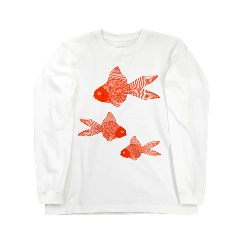 Alba spinaの金魚３匹 ロングスリーブTシャツ