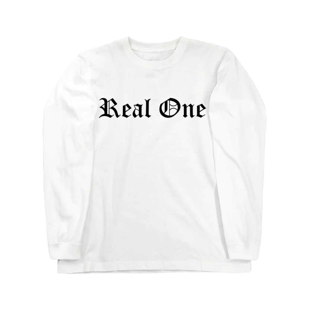 Real OneのSimple Logo Black Long Sleeve T-Shirt