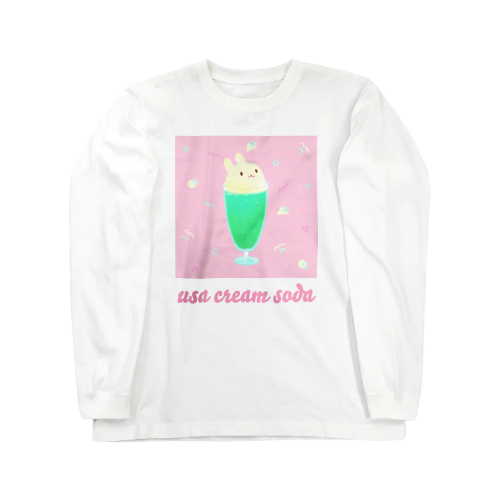 USAGI DESIGN -emi-のうさクリームソーダ ロングスリーブTシャツ