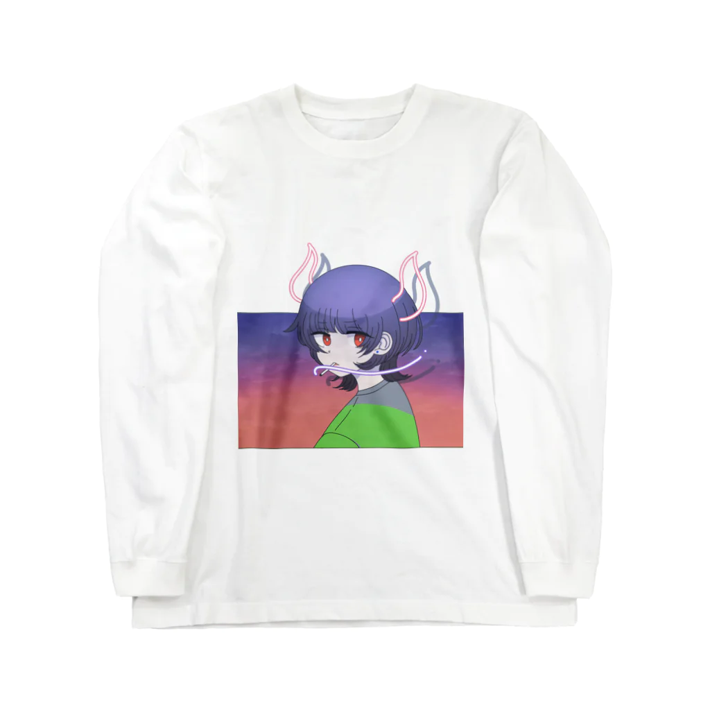 氏のウルフカットの女の子 ロングスリーブTシャツ