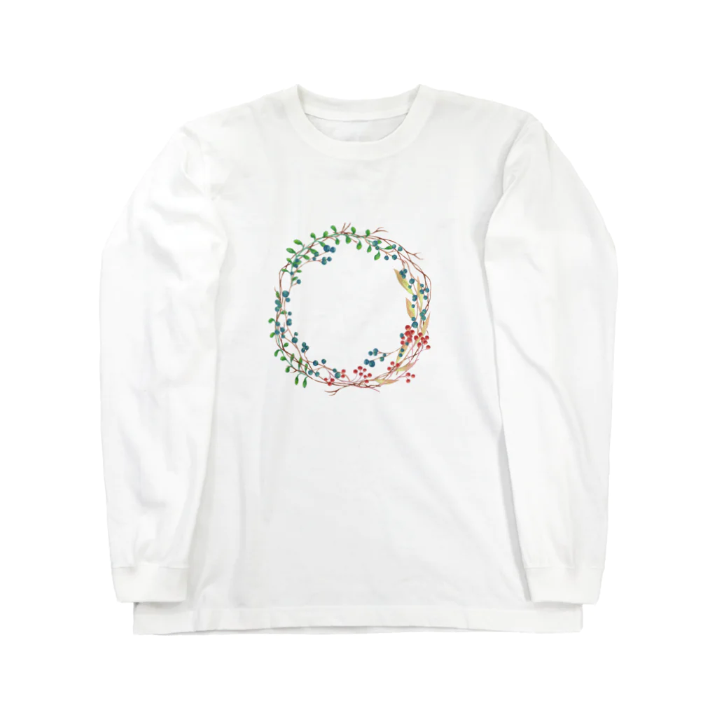 プリズモリイの箱の森のかわいい贈り物♪小さな木の実のボタニカル日記 Long Sleeve T-Shirt