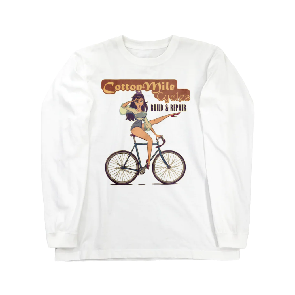 nidan-illustrationの"Cotton Mile Cycles" ロングスリーブTシャツ