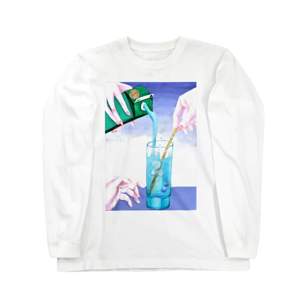 くまきちショップやさんのドリンクを注ぐ Long Sleeve T-Shirt