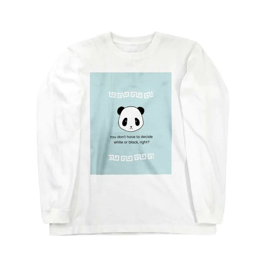 MIZUKICOCOのパンダ中華柄（水色） ロングスリーブTシャツ