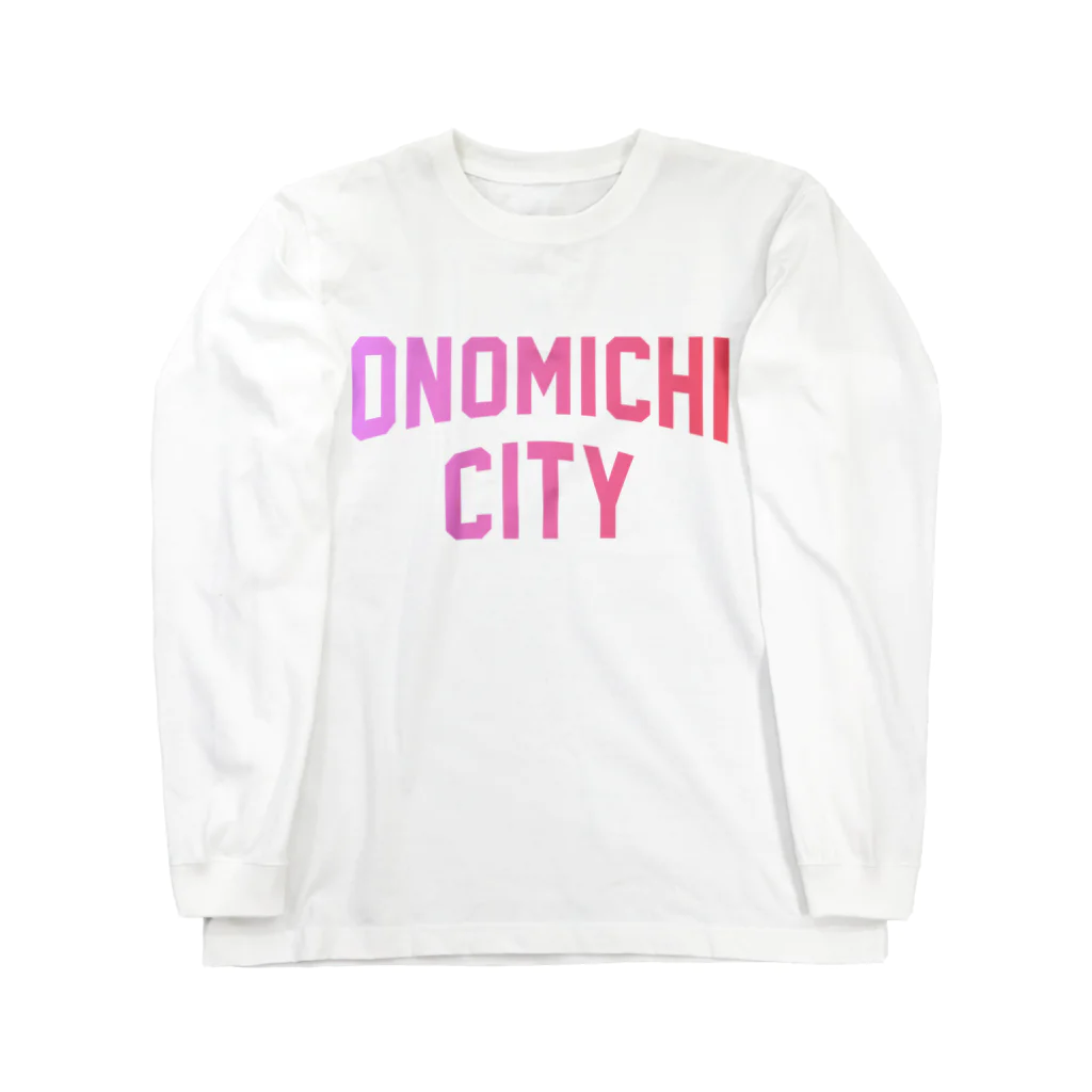 JIMOTOE Wear Local Japanの尾道市 ONOMICHI CITY ロゴピンク Long Sleeve T-Shirt