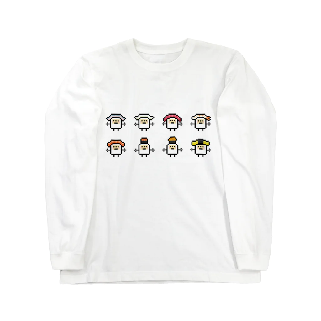 GRADUCAのPixelArt スシスッキー8 ロングスリーブTシャツ