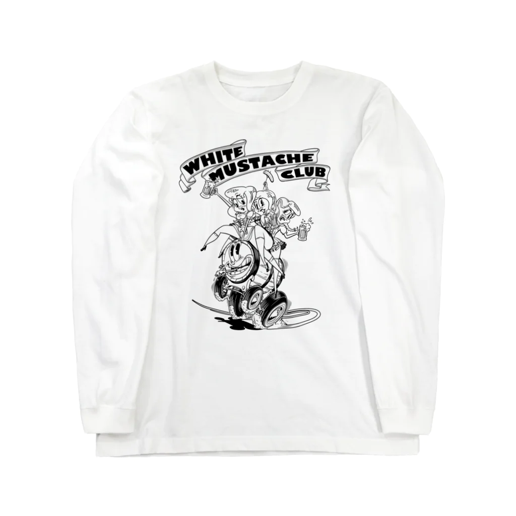 nidan-illustrationの"WHITE MUSTACHE CLUB"(タイトルなし)) ロングスリーブTシャツ