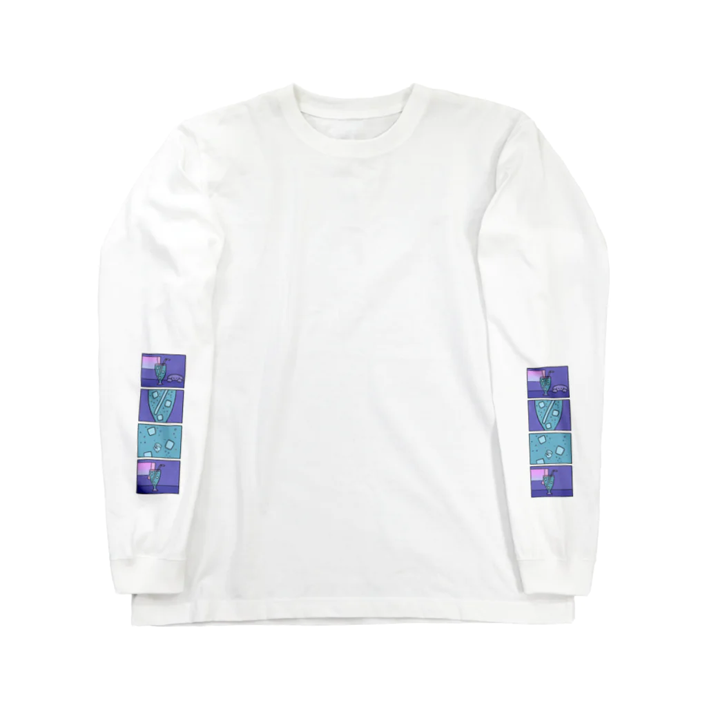 かわべしおん | イラストレーターの真夜中のメロンソーダ Long Sleeve T-Shirt