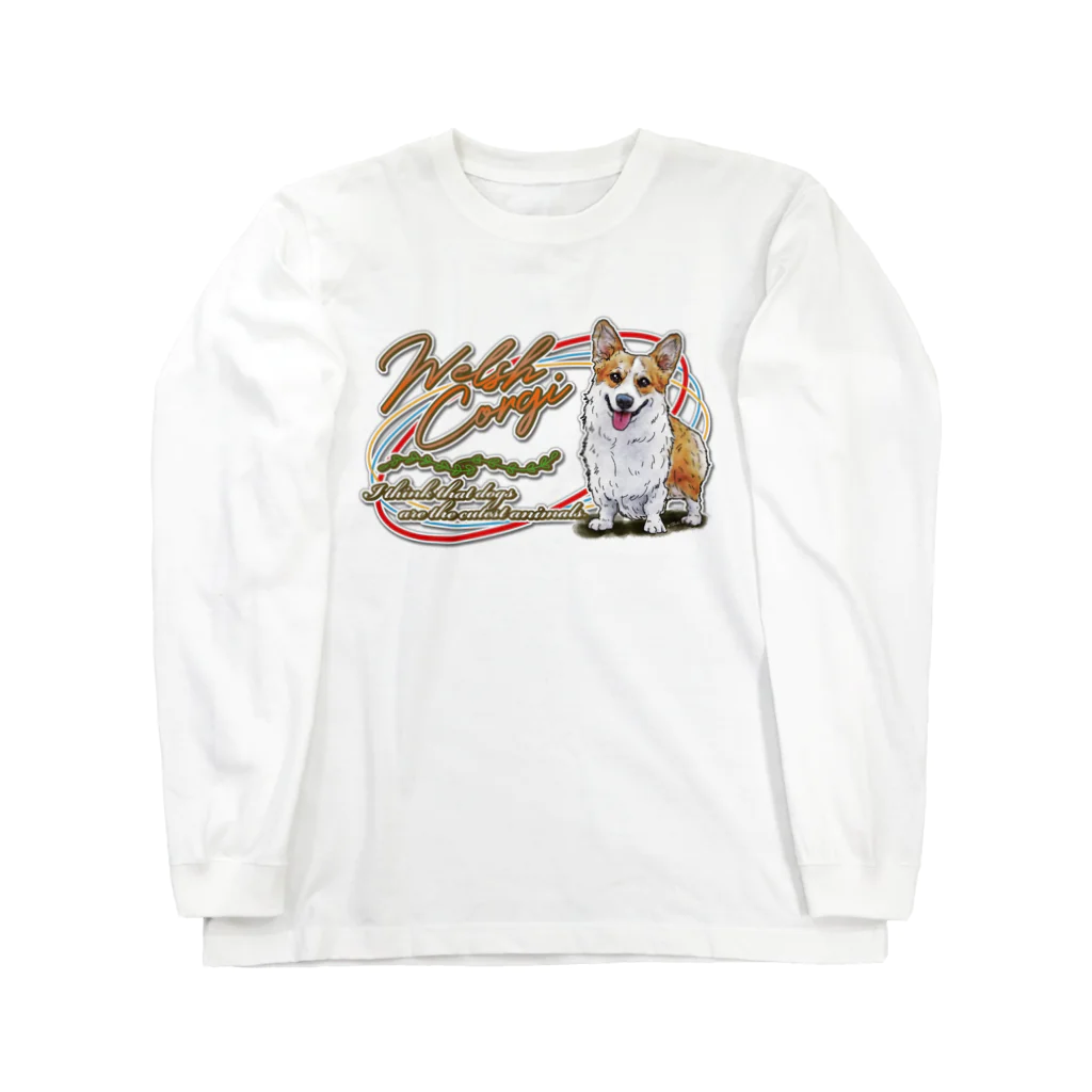 オリジナル工房プリントンのウェルシュコーギー 前面プリント＜淡色＞ Long Sleeve T-Shirt