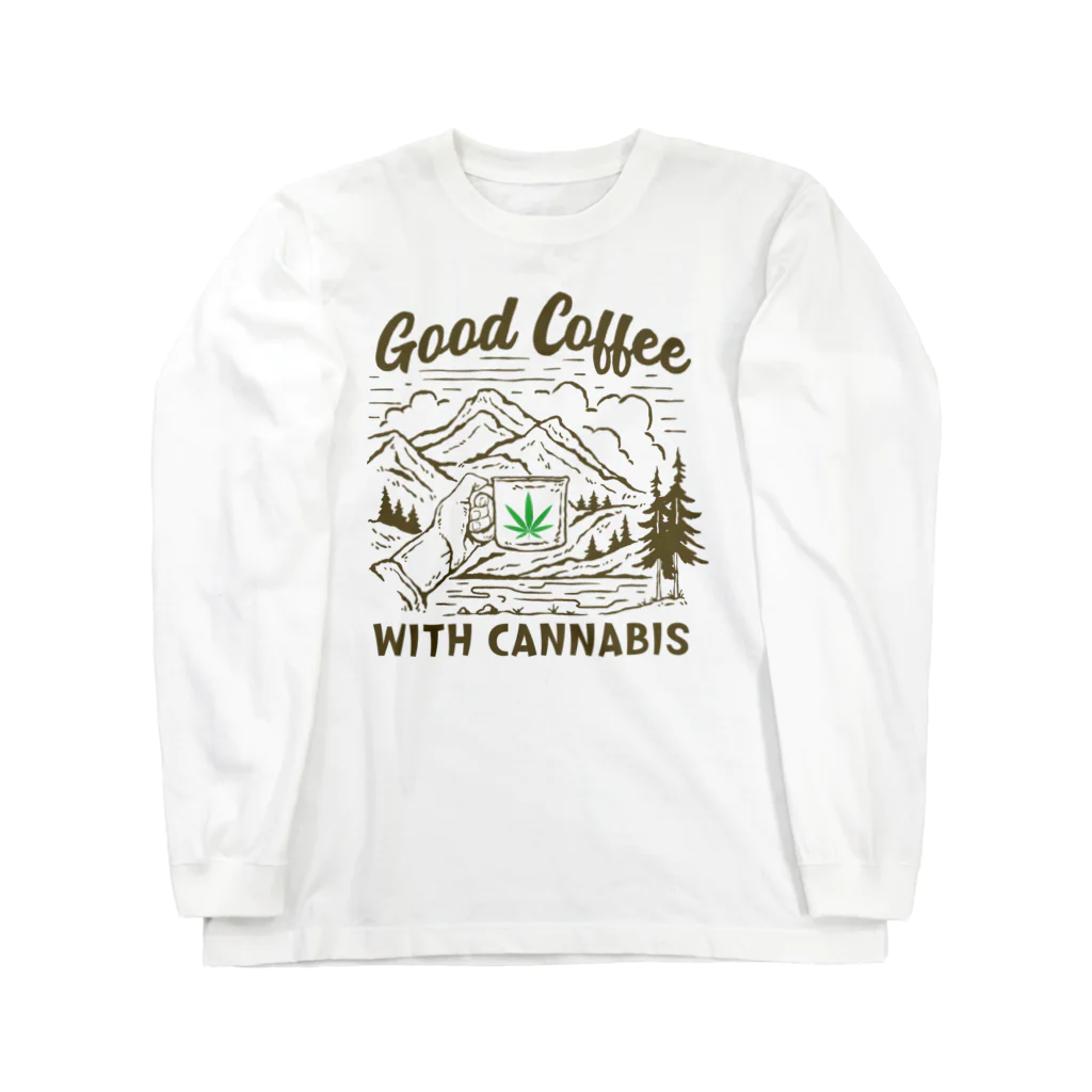 420 MUSIC FACTORYのCoffee＆Cannabis（コーヒーと大麻） ロングスリーブTシャツ