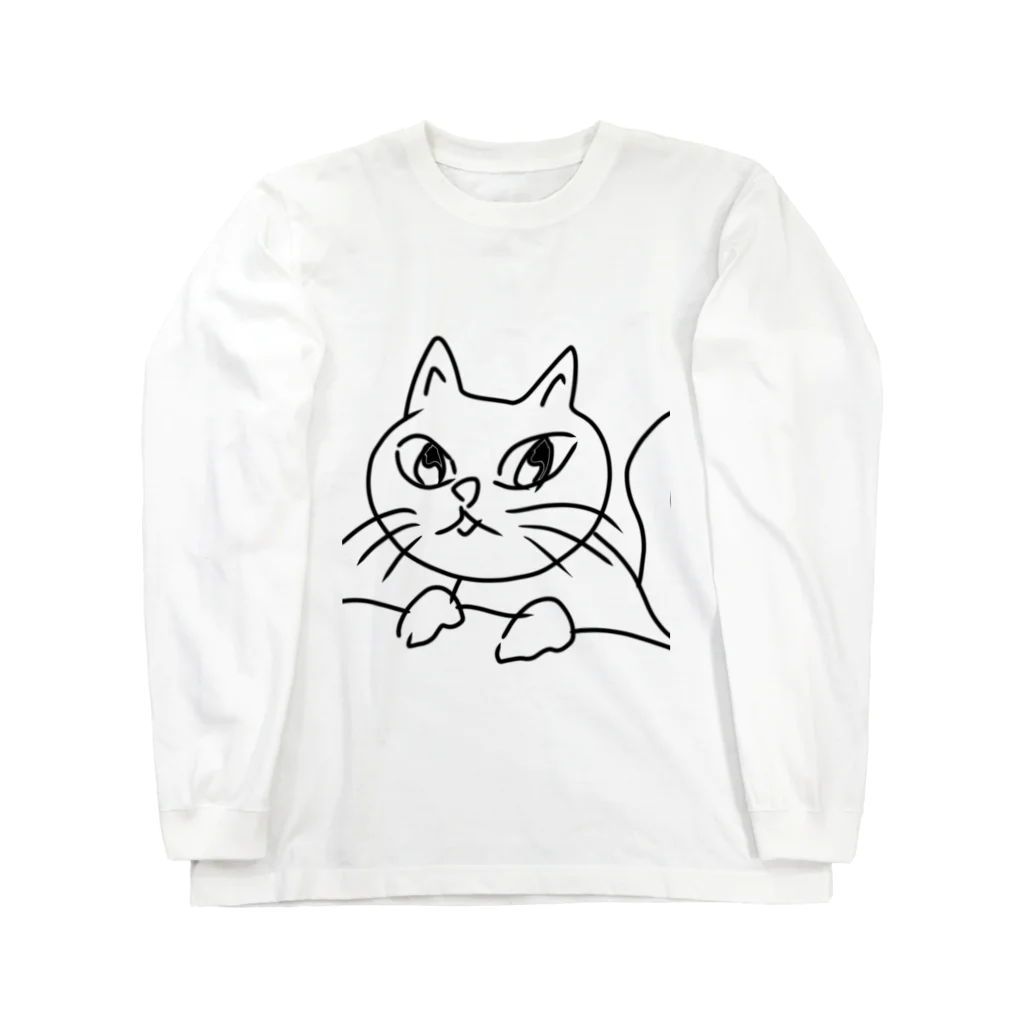 moujiの何かを訴える猫 ロングスリーブTシャツ