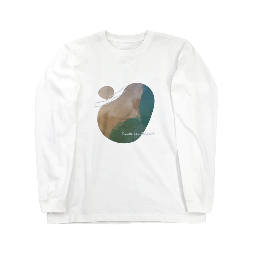 jikkuri kotokotoの夕暮れの海辺 Long Sleeve T-Shirt