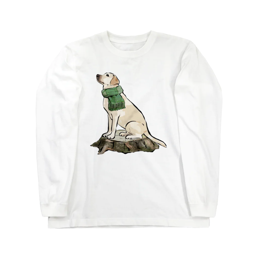 犬グッズの店しえるぶるーのマフラー犬　ラブラドルレトリバー Long Sleeve T-Shirt