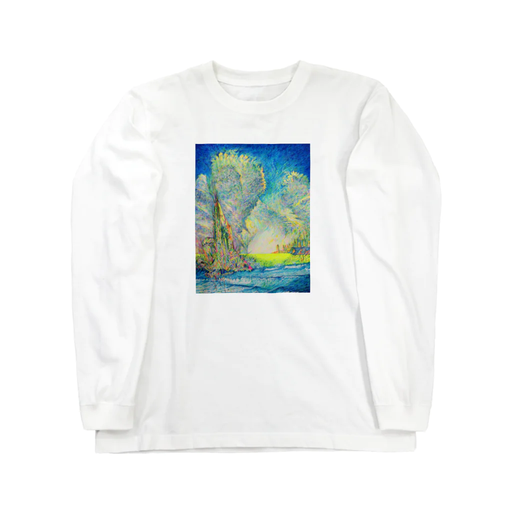 YOSHI-HEY ARTの雲と波 ロングスリーブTシャツ