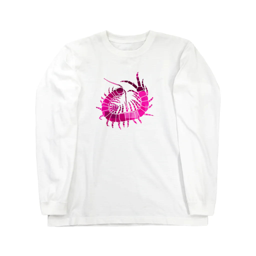 Sharp Bugsのアオズムカデ Pink Mosaic Long Sleeve T-Shirt