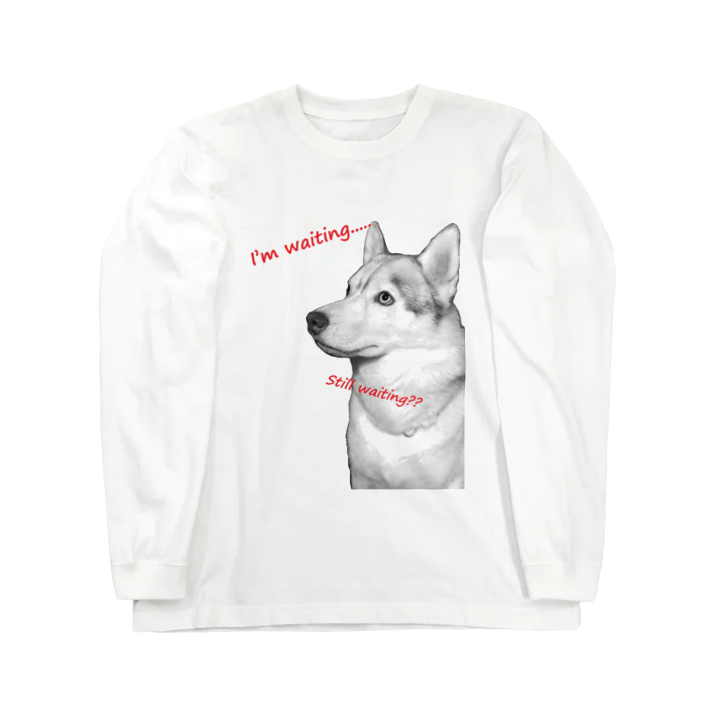 Husky'S Herb Gardenのwaiting Husky ロングスリーブTシャツ