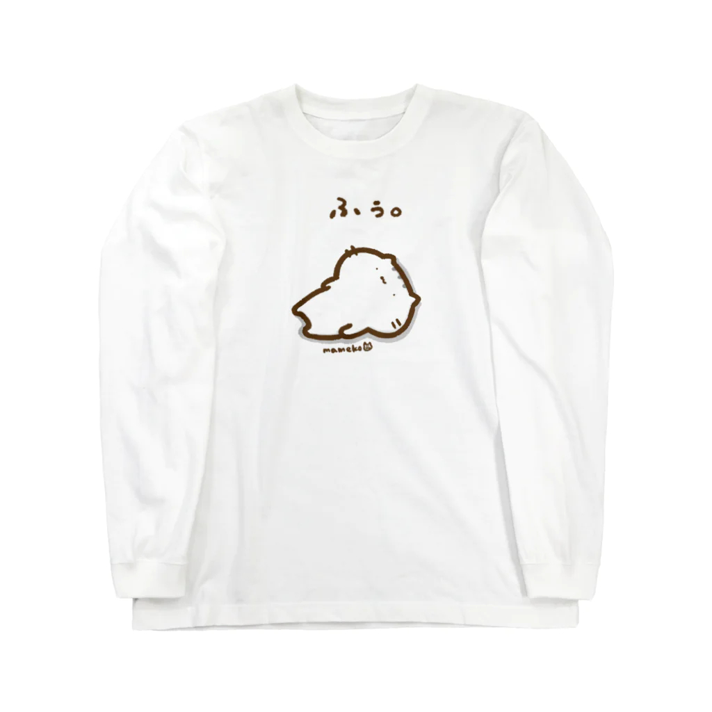 まめこ'ずショップの虚無る猫 ロングスリーブTシャツ