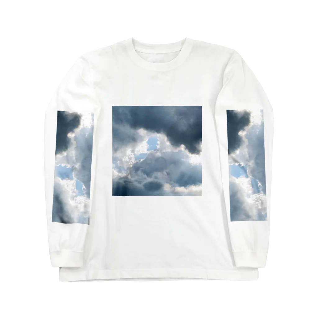 みーちゃぬストアの雨空の切れ目 롱 슬리브 티셔츠