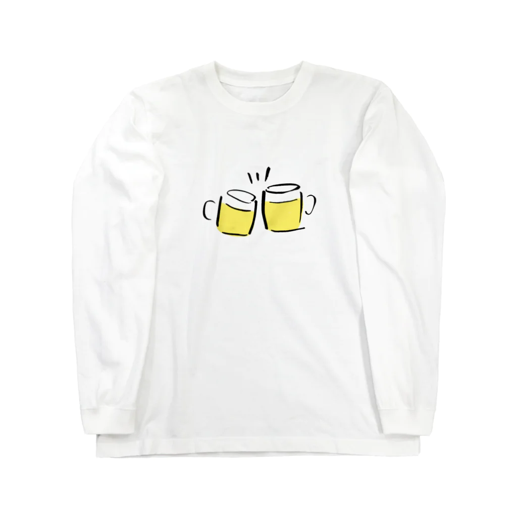 のんべえ部のビールでかんぱい！ 롱 슬리브 티셔츠