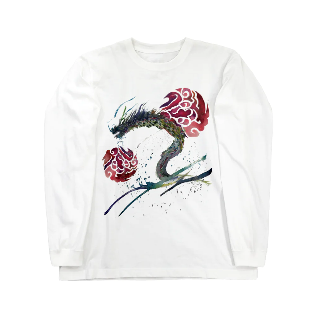 WAMI ARTの赤八雲昇るタツ(竜) Long Sleeve T-Shirt