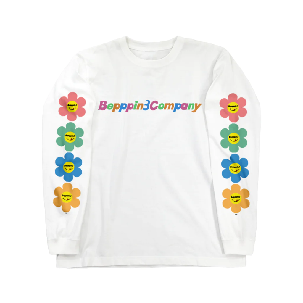 Bepppin3Companyのレトロフラワー★カラフル ロングスリーブTシャツ