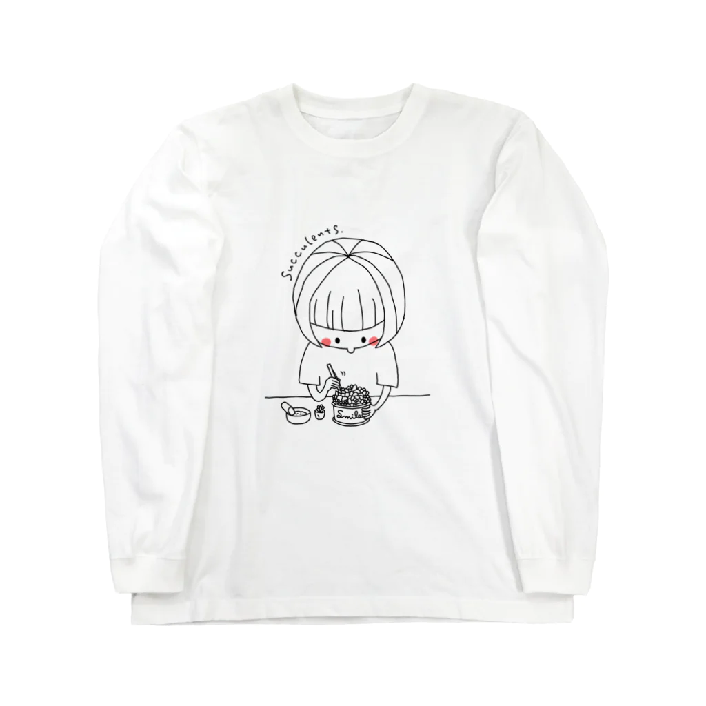 subarisuの多肉の寄せ植えをしている人② Long Sleeve T-Shirt