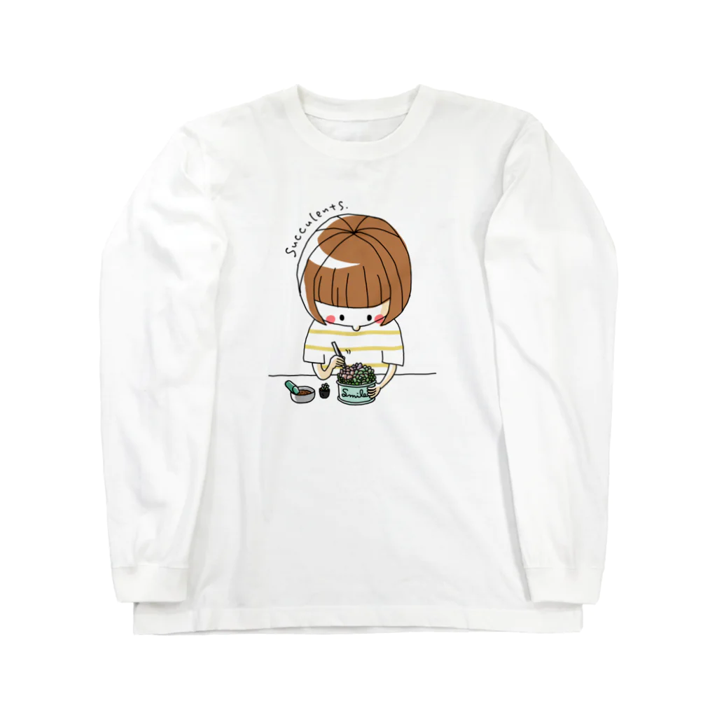 subarisuの多肉の寄せ植えをしている人(カラー) Long Sleeve T-Shirt