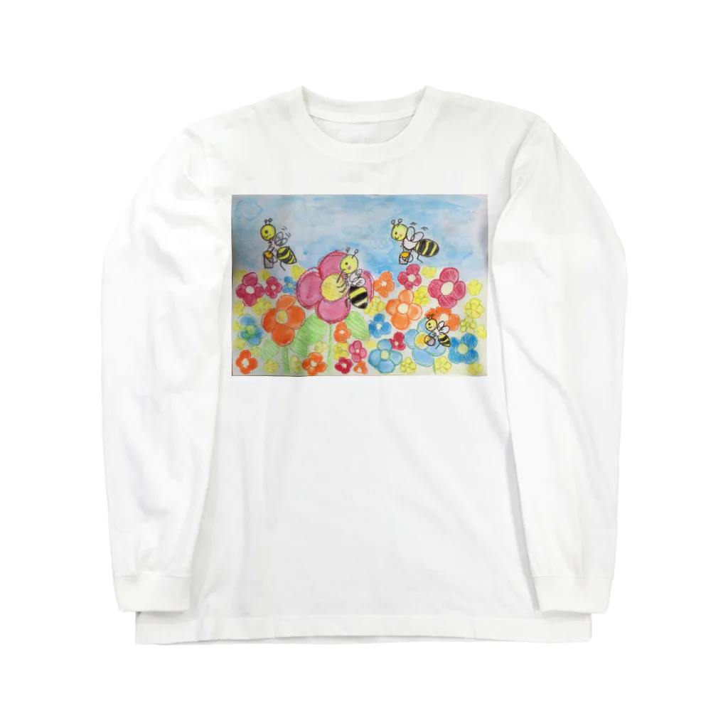 hal's SHOPのミツバチとお花畑 Long Sleeve T-Shirt