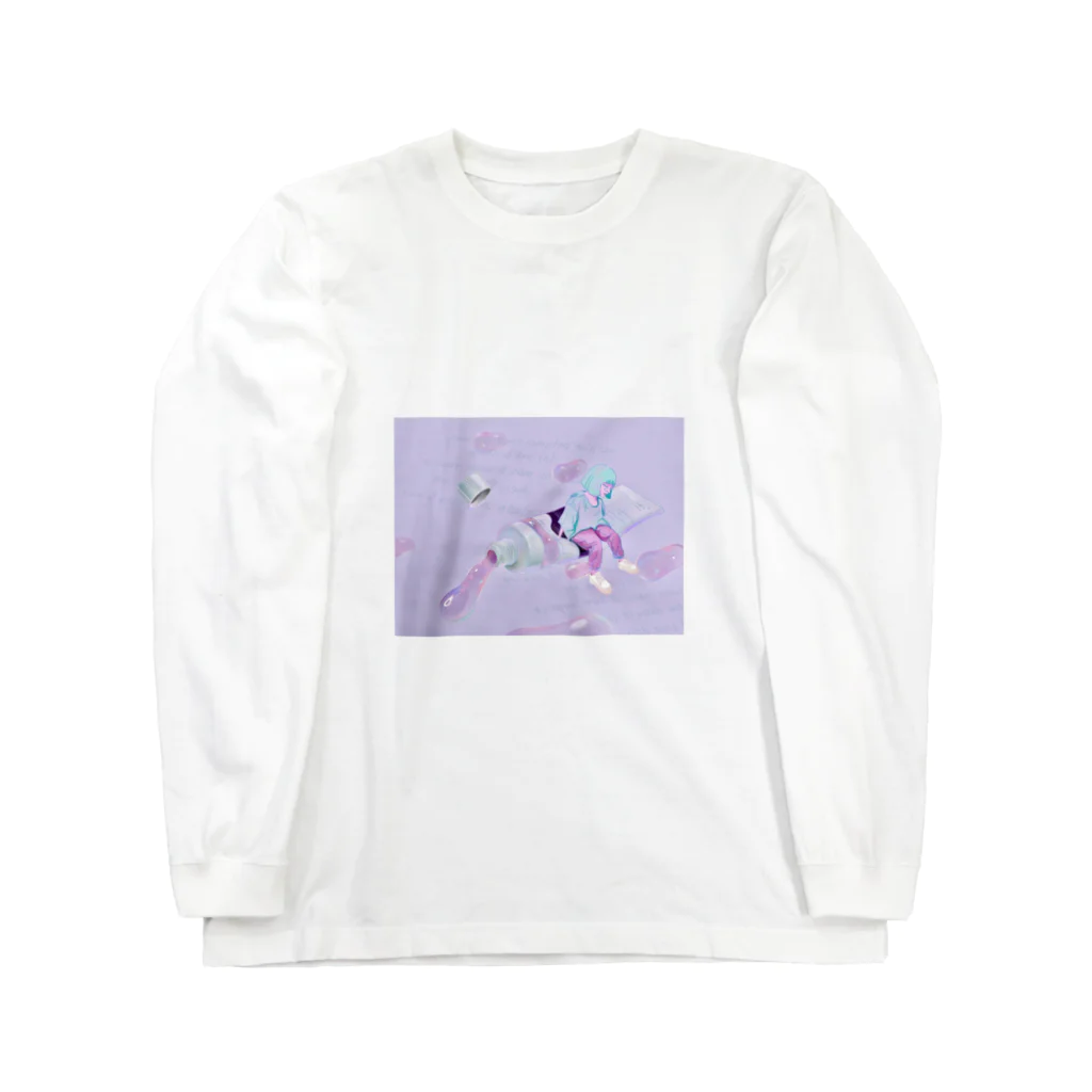 m_illust_yのNobukosan 絵の具 Long Sleeve T-Shirt