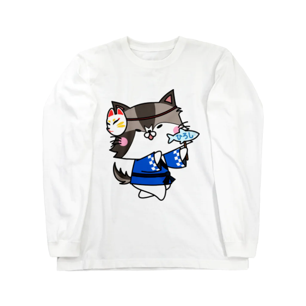 ANAN＠猫ひろしの人🥚🥚のお祭り猫 ロングスリーブTシャツ