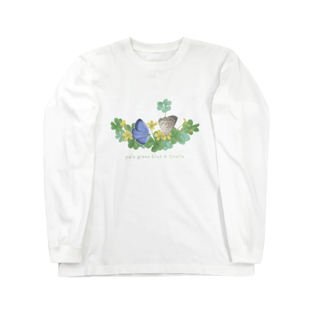 kitaooji shop SUZURI店のヤマトシジミとカタバミ Long Sleeve T-Shirt