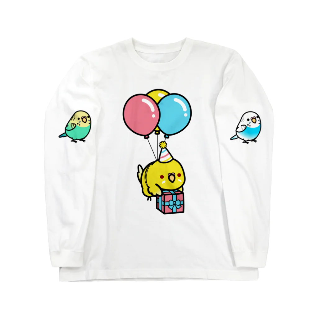 Cody the LovebirdのChubby Bird セキセイインコからの贈物 Long Sleeve T-Shirt