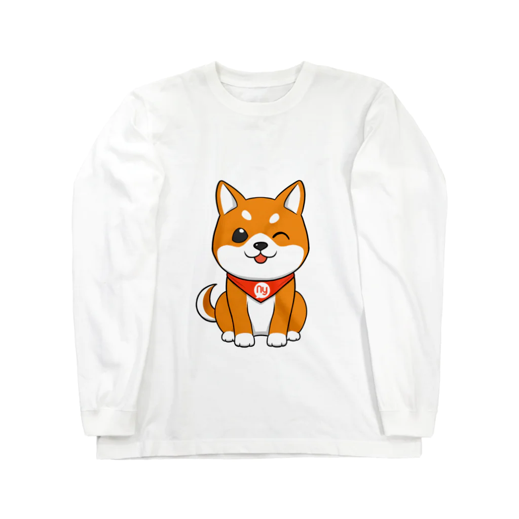 NihongoYouの柴犬ウィンク ロングスリーブTシャツ