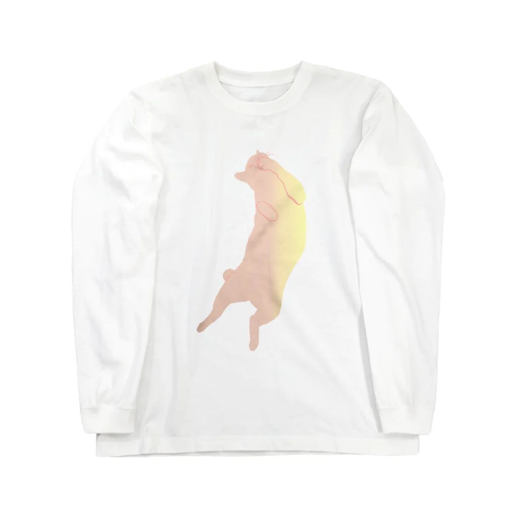 ねこや Ryoko -猫屋 りょうこ-のねこ　桃の色　ゆとり Long Sleeve T-Shirt