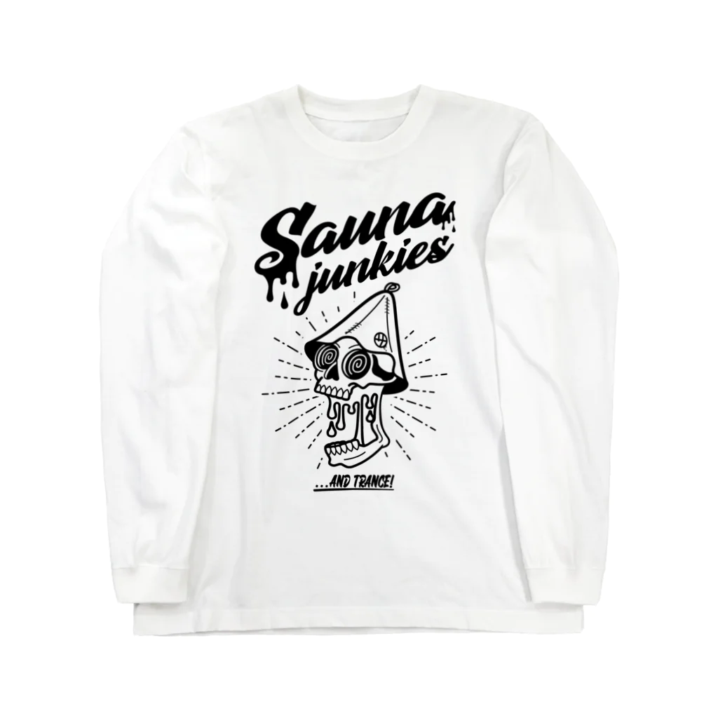 SAUNA JUNKIES | サウナジャンキーズのメルティー・スカル（黒プリント） Long Sleeve T-Shirt