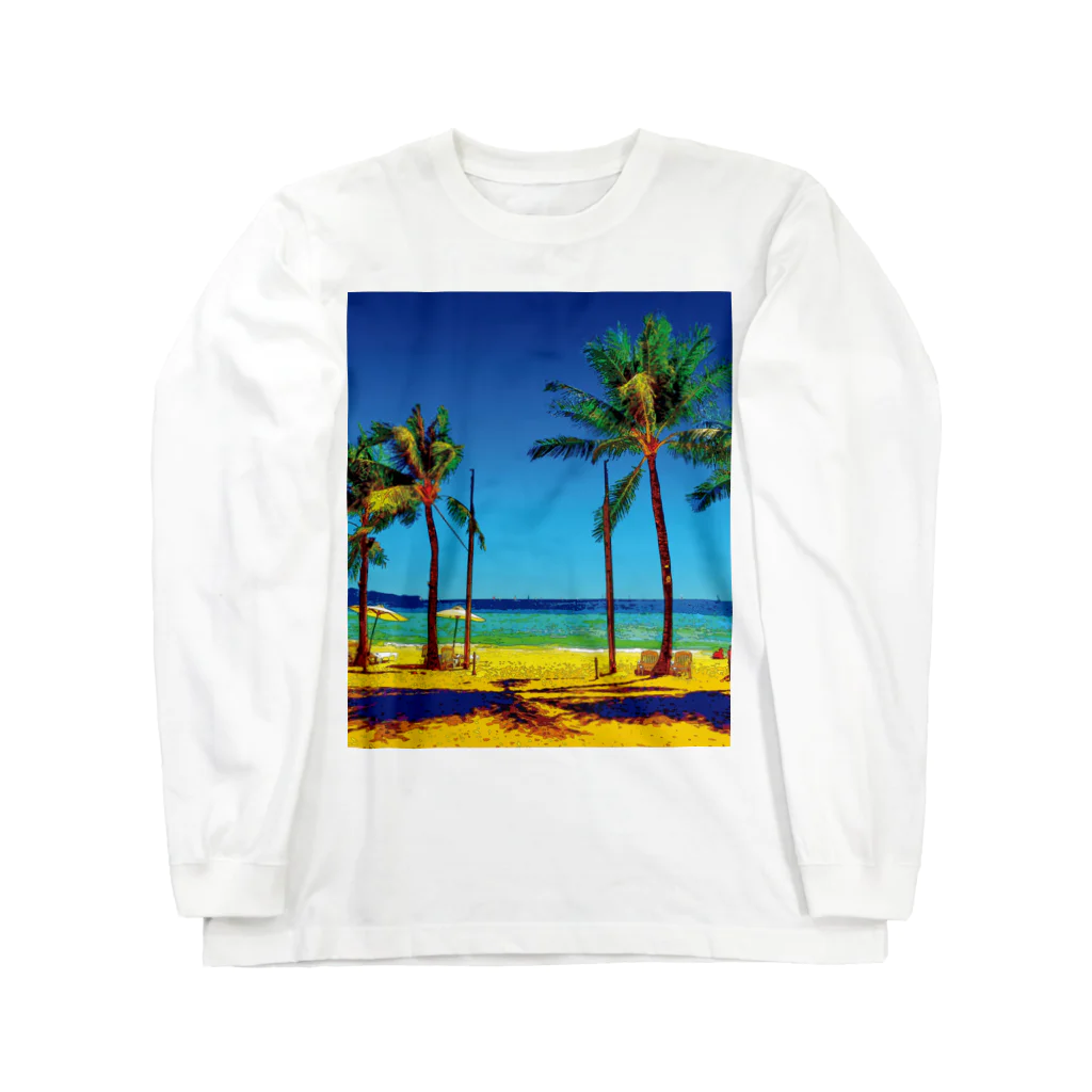 GALLERY misutawoのフィリピン ボラカイ島のビーチ Long Sleeve T-Shirt