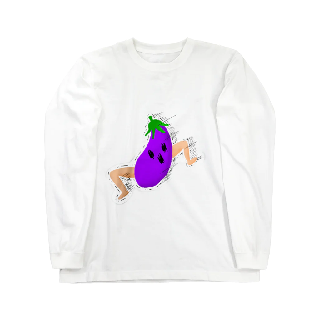 こなぐすり。の走る🍆くん ロングスリーブTシャツ