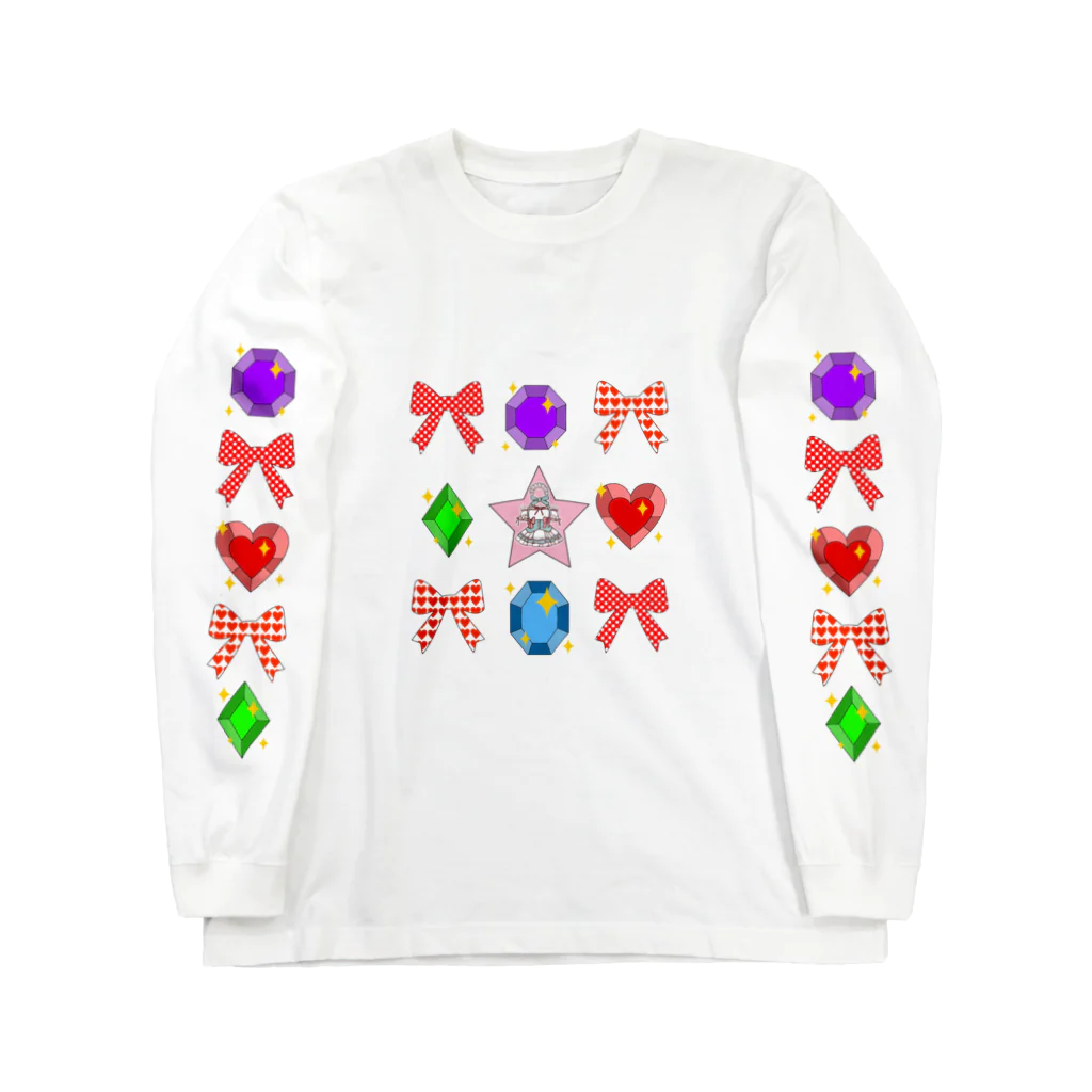 パラソルネットの宝石とリボンのロングTシャツ Long Sleeve T-Shirt