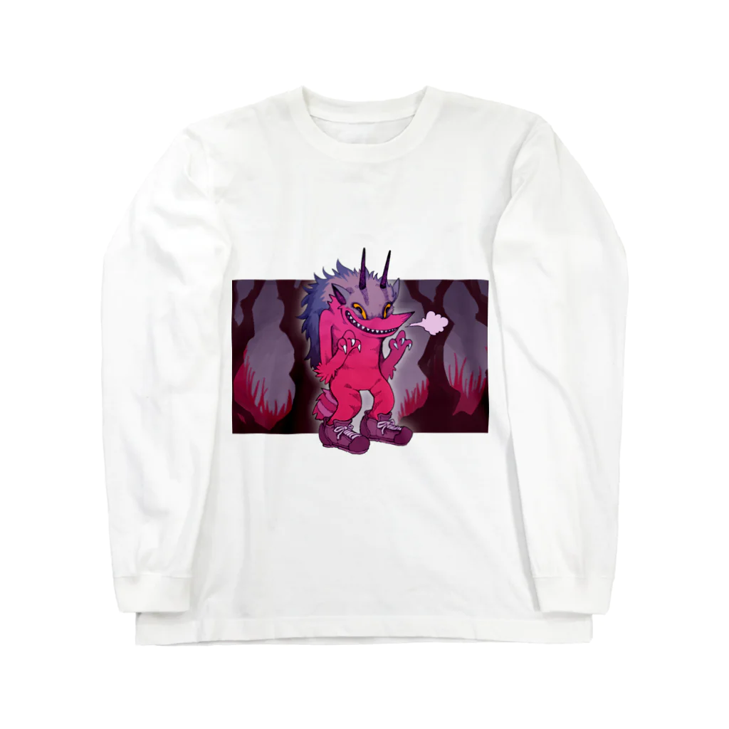 まゆげだいみょうじんの笑う狼 Long Sleeve T-Shirt