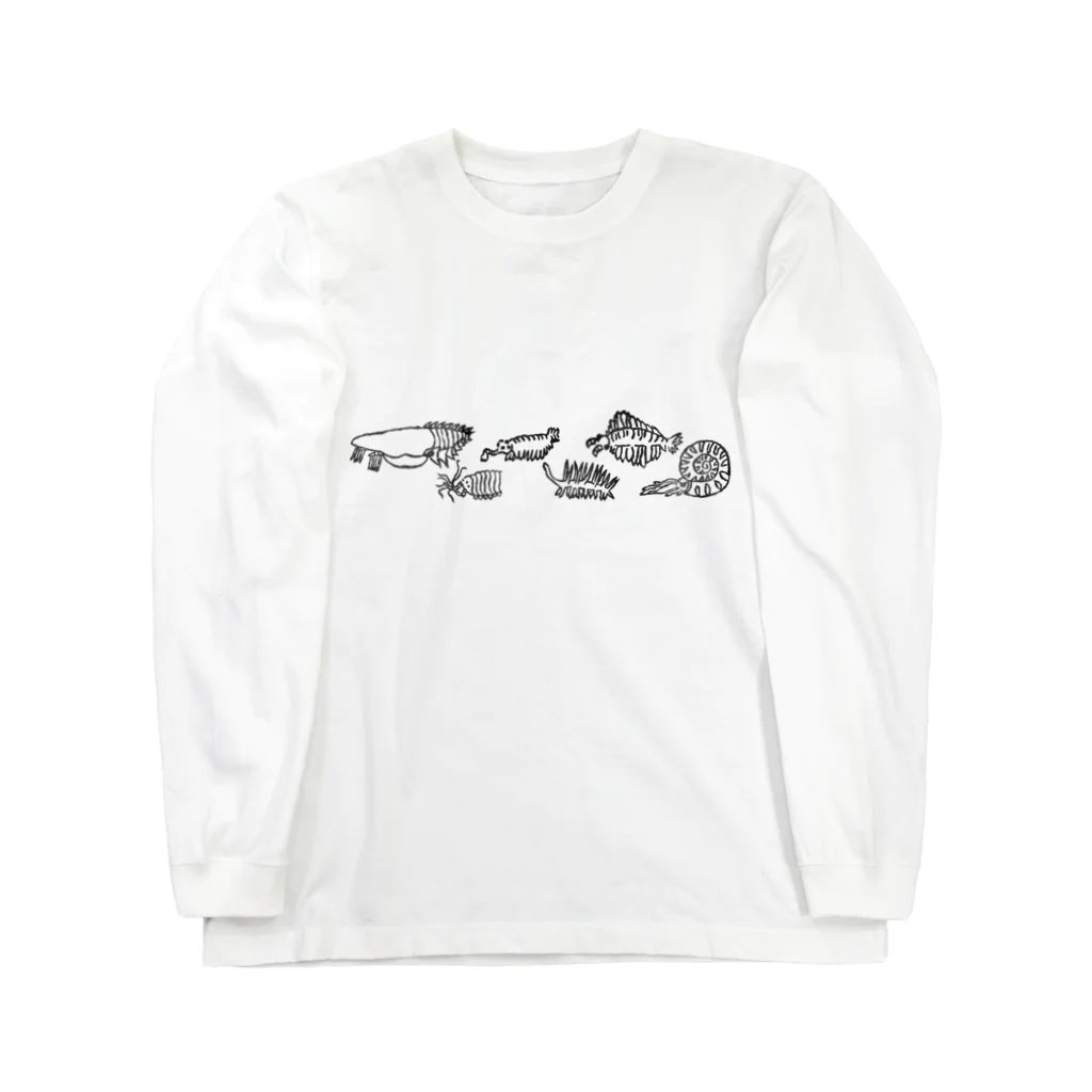 はんこや　ののの並ぶ古代生物たち（短い版） Long Sleeve T-Shirt