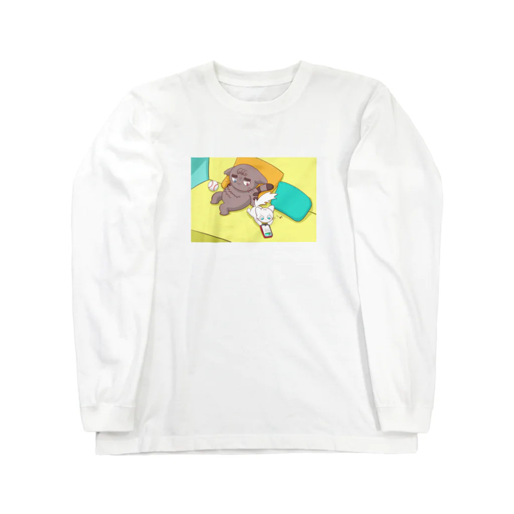 数字の付く人のルイスがスマホに夢中だ Long Sleeve T-Shirt