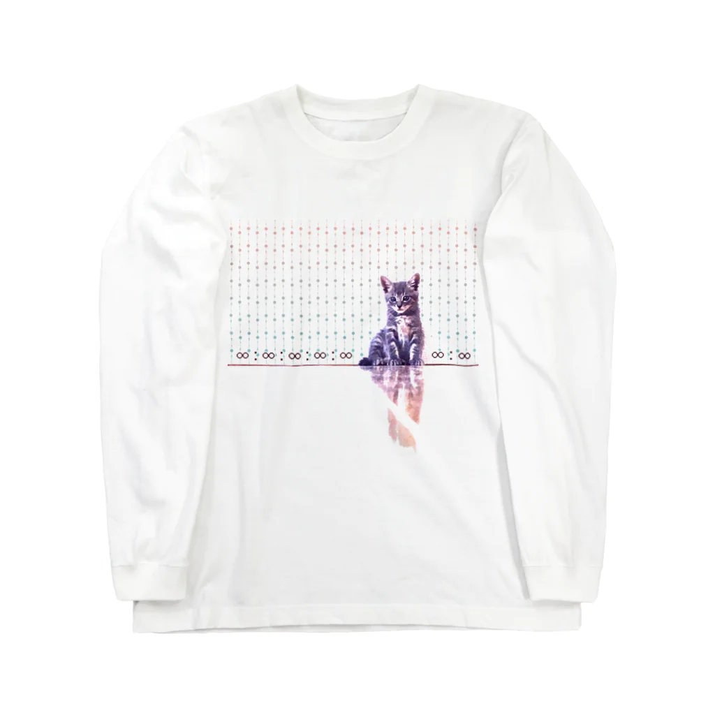 てじっとの鏡面とにゃんこ Long Sleeve T-Shirt