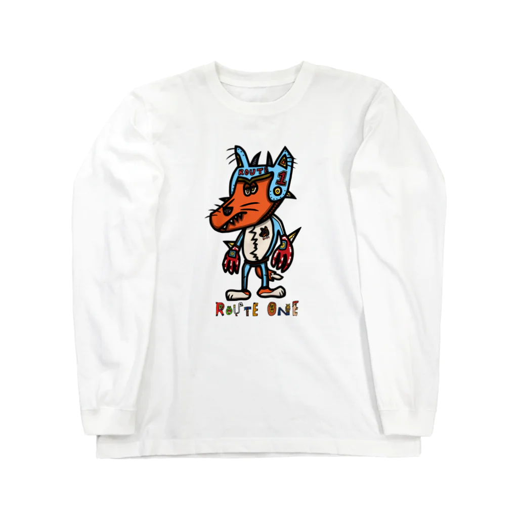 oekaki/ROUTE ONEのハンドヒーロー★ガードDOG ロングスリーブTシャツ