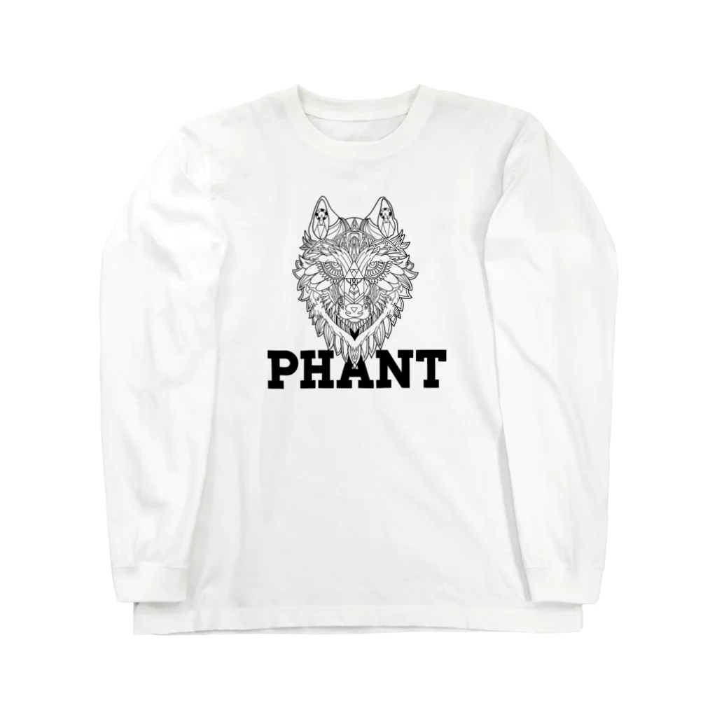 PHANT-ﾌｧﾝﾄ-のウルフ(FD)黒 ロングスリーブTシャツ