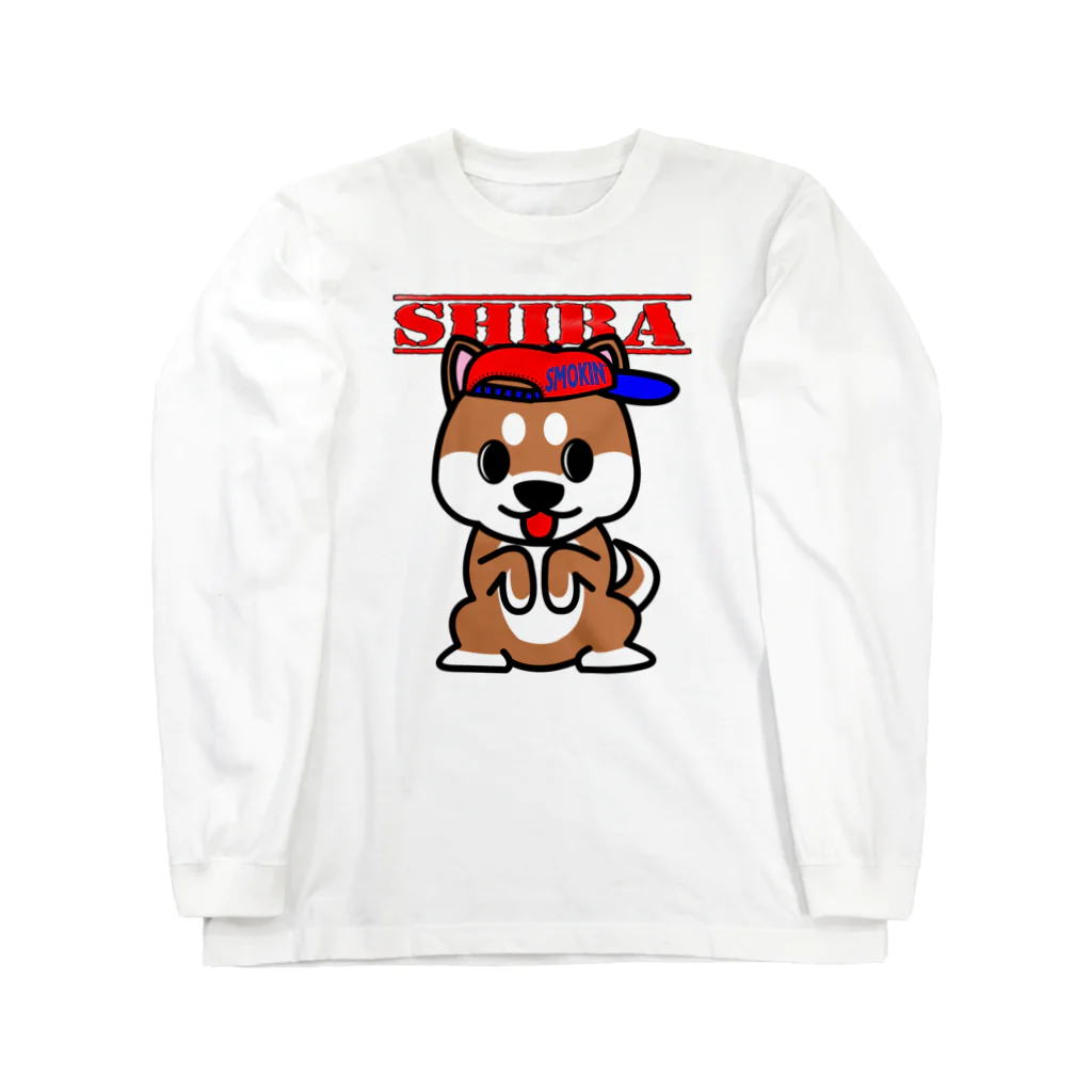 オリジナルデザインTシャツ　SMOKIN'のちんちん柴犬 Long Sleeve T-Shirt