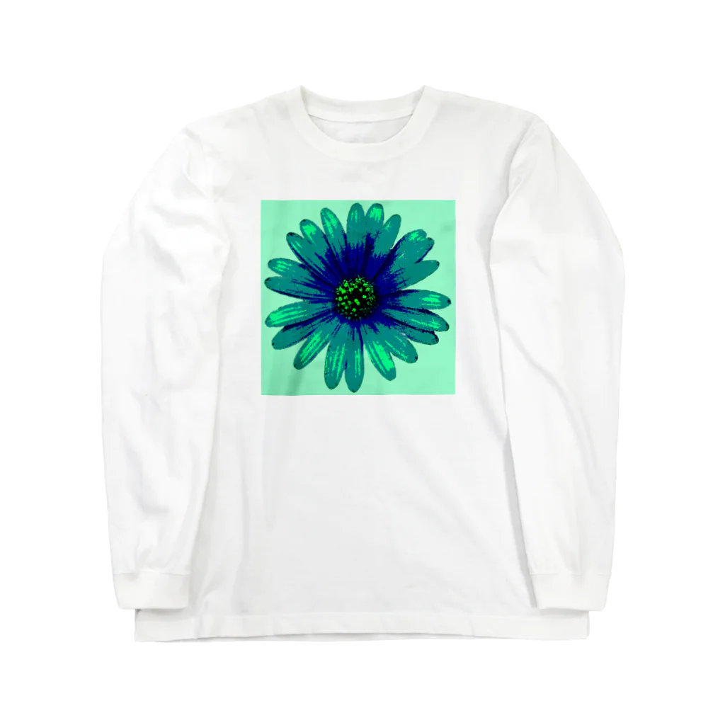 LilacGingerの花のロンT（グリーン）SUZURI限定 Long Sleeve T-Shirt