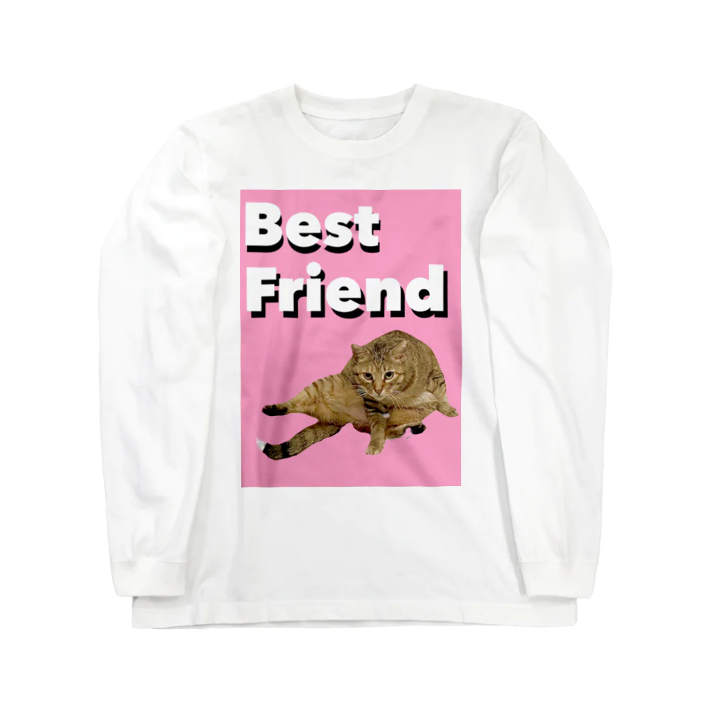 保護猫Dotcham City のBest Friend ピンク ロングスリーブTシャツ